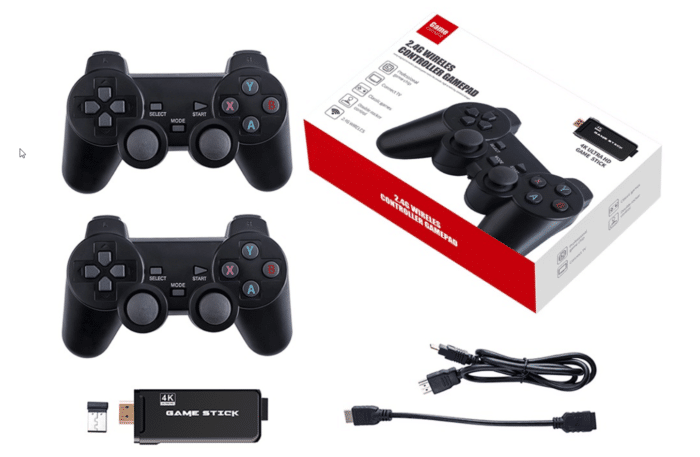 PS3000 4k HDMI Game Stick packaging and contents