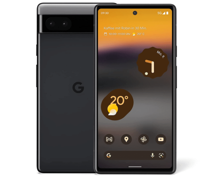 Google Pixel 6a front and back