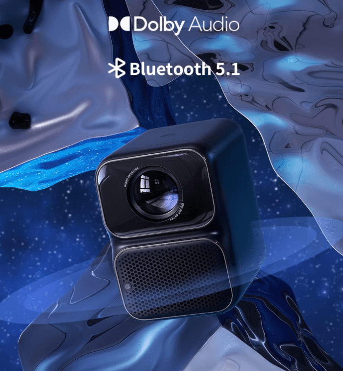 Wanbo TT portabler  Full-HD Projektor Stereo Lautsprecher und Dolby Atmos