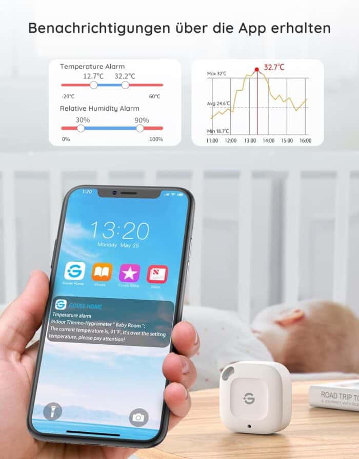 Govee WLAN Thermometer Hygrometer Innen per Bluetooth und Wi-Fi-Verbindung zu koppeln
