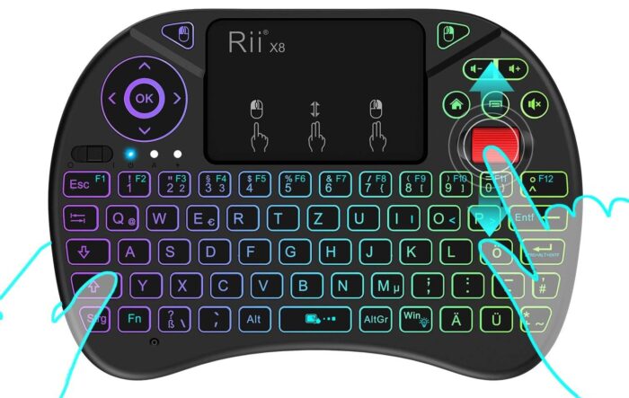 Rii Mini Tastatur mit Touchpad
Scrollrad