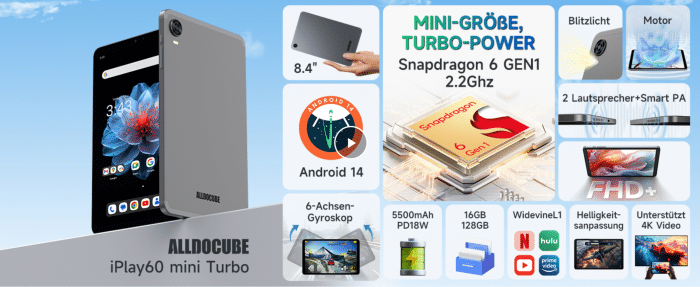 ALLDOCUBE iPlay60 Mini Turbo
Technische übersicht