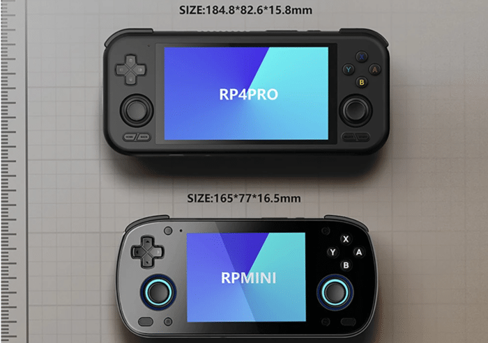 Retroid Pocket MINI
Größenunterschied zum Retroid Pocket 4 Pro