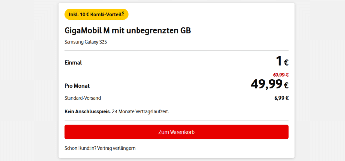 Vodafone GigaMobil Aktion